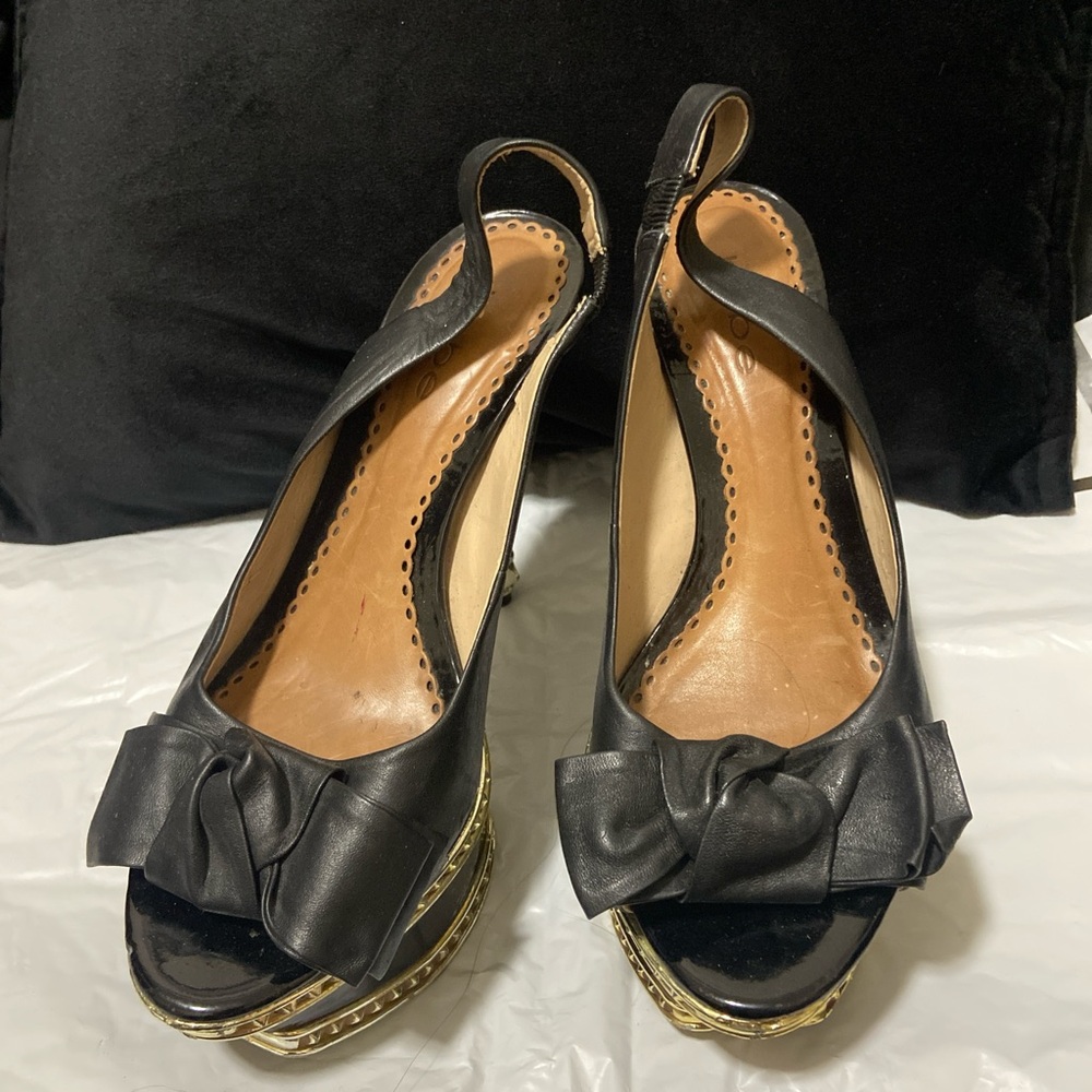 Y2K BeBe Bow leather Gaga inspired heels